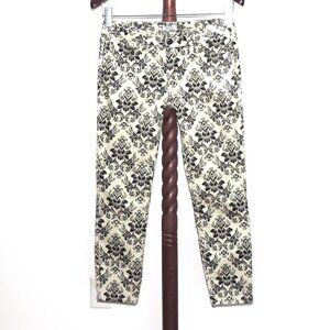 Free People Denim Ankle Jeans size 27 Black & Off White Print